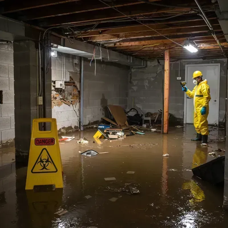 Flooded Basement Electrical Hazard in Saline County, IL Property